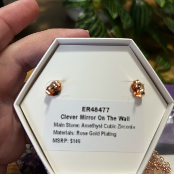 Bomb Party February 2026 Matching Set Necklace and Earrings, Rose Gold - Picture 5 of 5